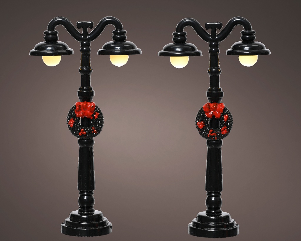 Lumineo | Verlichting Lantaarn Led Warm Wit/Zwart Polypropyleen 2-pack