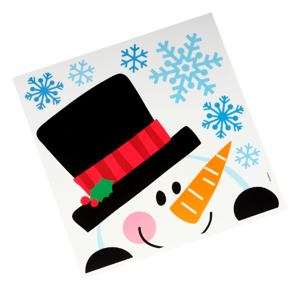 STICKERS, Kiekeboe, 30.5 x 31.5 cm, multikleur, rendier/sneeuwman/kerstman, statisch, herbruikbaar, assortiment