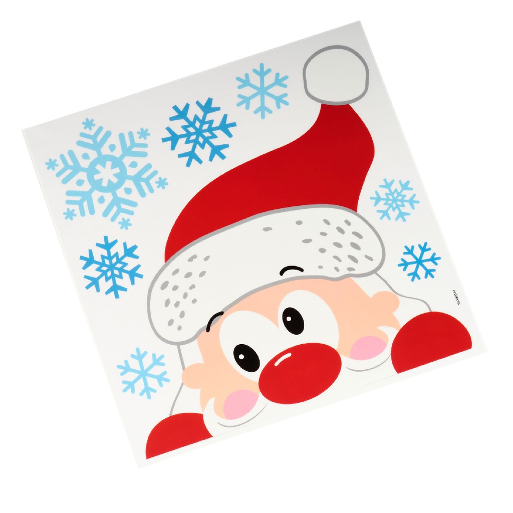 STICKERS, Kiekeboe, 30.5 x 31.5 cm, multikleur, rendier/sneeuwman/kerstman, statisch, herbruikbaar, assortiment