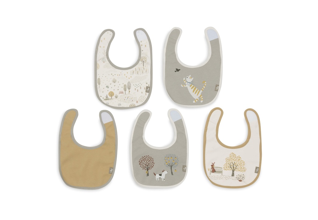 Jollein | Slabbetje Tiny Park Jersey Waterproof 5-pack