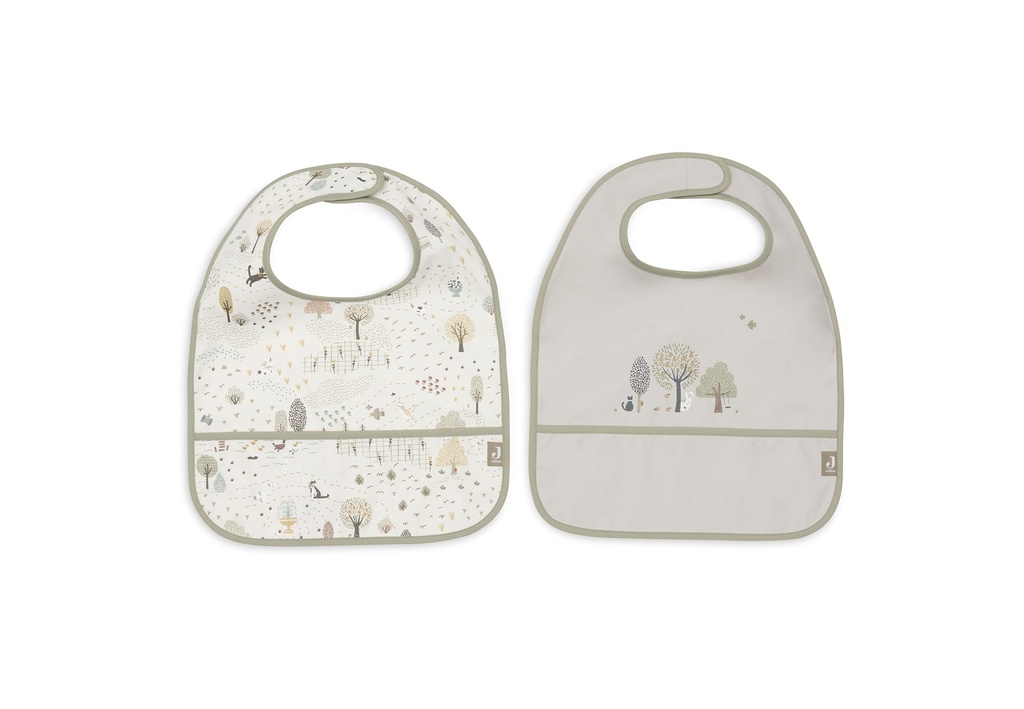 Jollein | Slabbetje Tiny Park Waterproof Velcrosluiting 2-pack