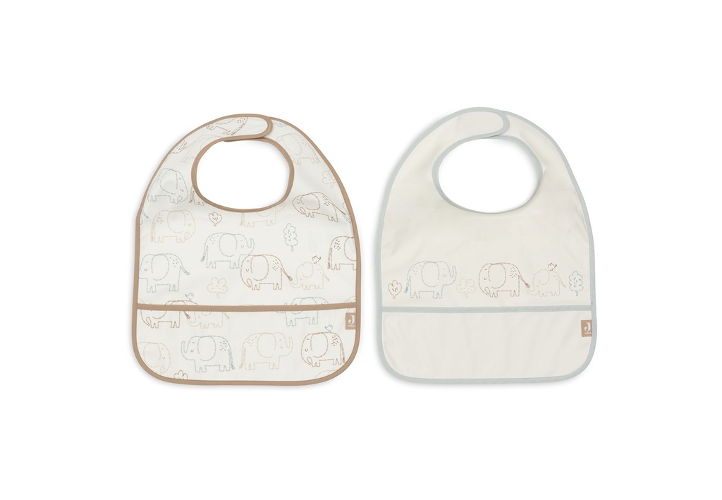 Jollein | Slabbetje Elephant Tales Waterproof Velcrosluiting 2-pack