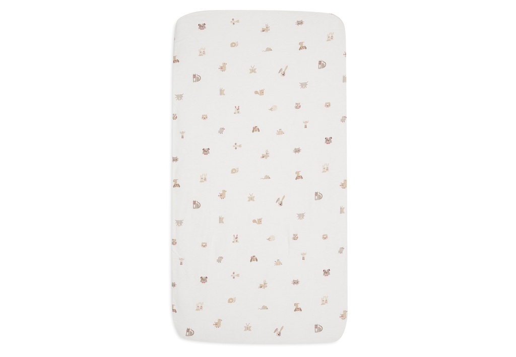 Jollein | Hoeslaken Animal Friends Jersey 70/75x140/150cm