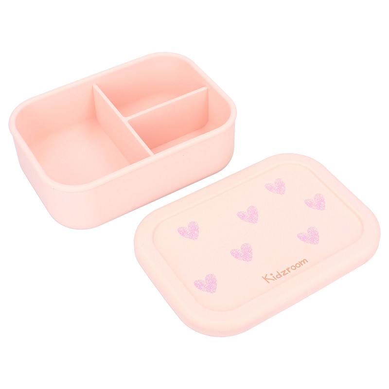 Kidzroom | Brooddoos Magical Meadows Roze/Paarse Hartjes 6x17x12cm