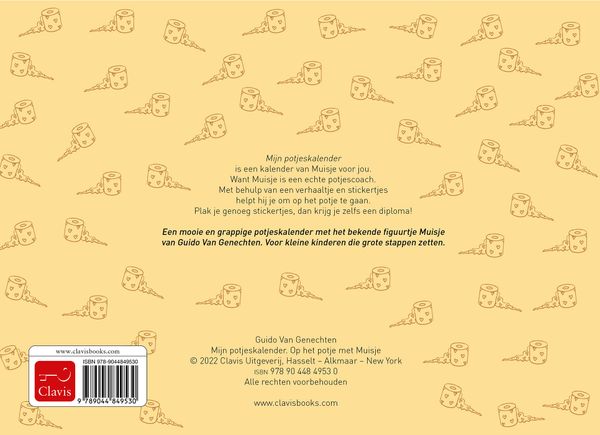 BELONINGSKALENDER, Mijn Potjeskalender, Guido Van Genechten, wit, 1 w/pag, horizontaal model, 29 x 21 cm, kalender