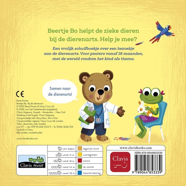 Clavis | Leesboek Beertje Bo Bij de dierenarts | Benji Davies 