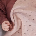 Elodie | Deken Blushing Pink Pointelle Blanket Ajour Motief Tricot vr Wieg/Draagmand/Park 75x100cm