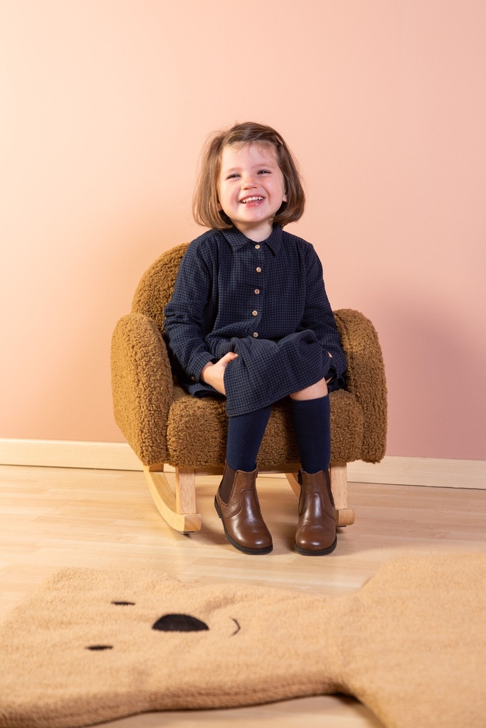 KINDERZETEL, schommelstoel, Rocking Kids Chair Teddy, beige, bruin, uni, textiel/hout, 2021