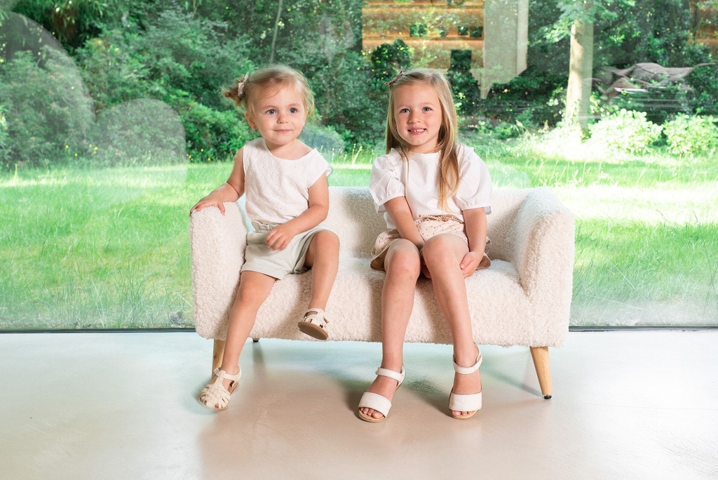 KINDERZETEL, tweezit, ecru teddy, zithoogte 17 cm