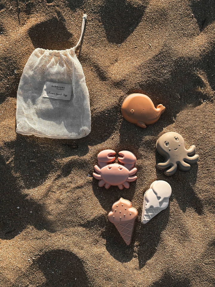 Bamboom | Strandspeelgoed Vormenset Roze Siliconen 5-pack