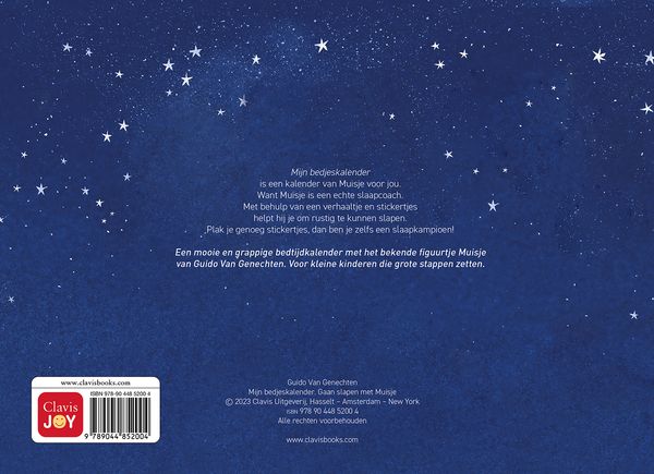 Clavis | Leesboek Mijn Bedjeskalender | gaan slapen met muisje | Guido Van Genechten af 2 j