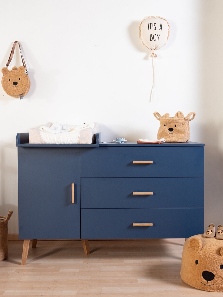 MAND, Teddy Beige, bruin, uni/broderie snuit beer, rond, teddy, H30 Dia30cm, met hoes, 1 stuk(s), opbergen