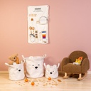 MAND, Teddy Ecru, ecru, uni/broderie snuit beer, rond, teddy, H25 Dia20cm, met hoes, 1 stuk(s), opbergen