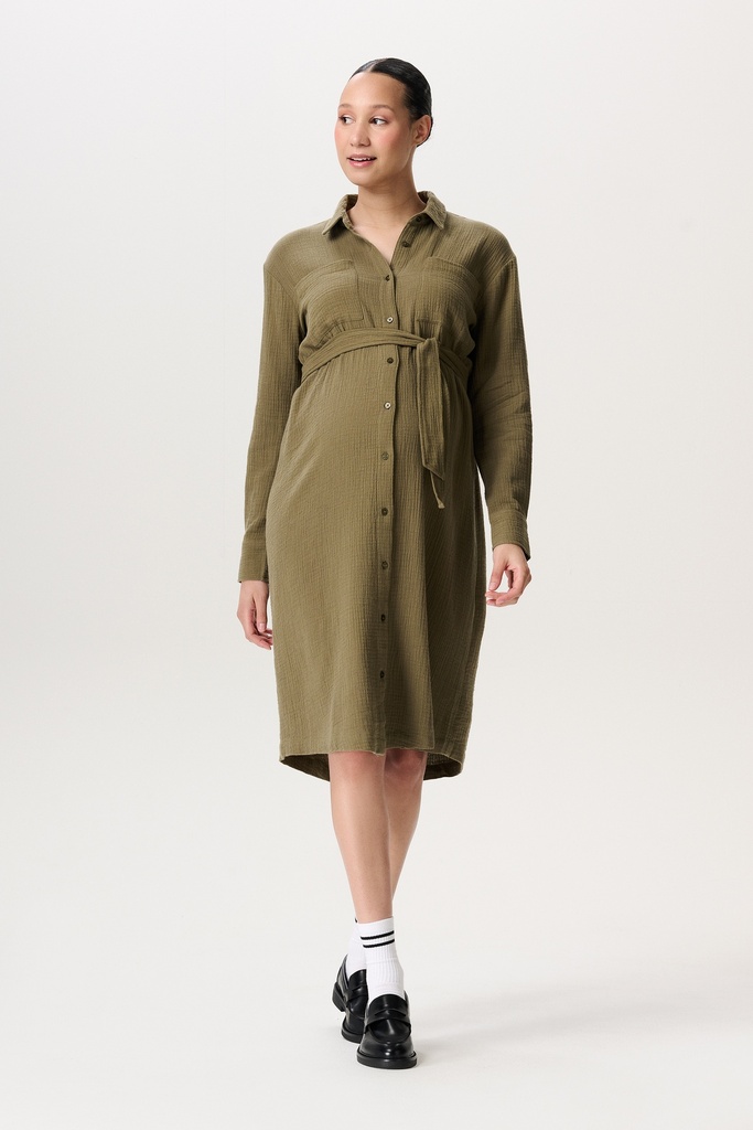 Noppies Maternity | Jurk Vejen Nursing Dark Olive