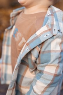 Little Dutch | Hemd Boys Forest Friends Stone Blue Check