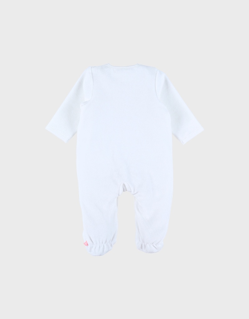 Noukies | Pyjama Autumn Forest Fluweel Wit Konijn