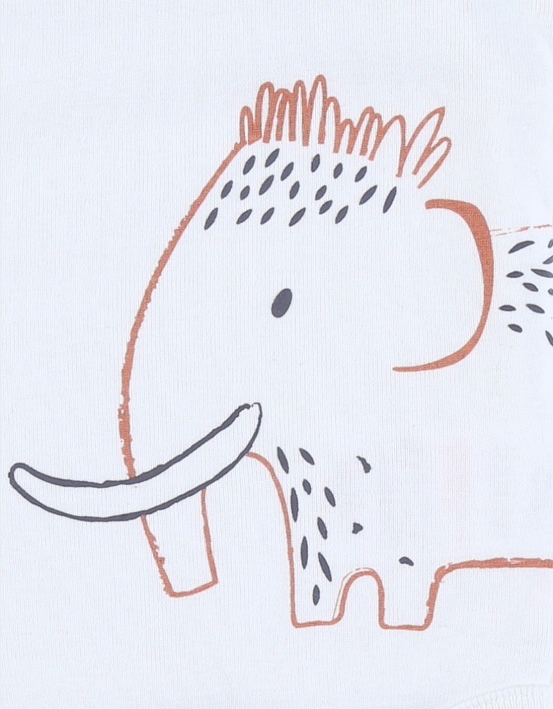 Noukies | Body Funny Mammouth Lange Mouw Crossover Wit 2-pack