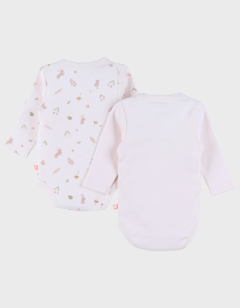 Noukies | Body Autumn Forest Lange Mouw Crossover Roze Konijn