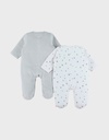 Noukies | Pyjama Fancy Fox Velours Konijn Aqua/Wit 2-pack