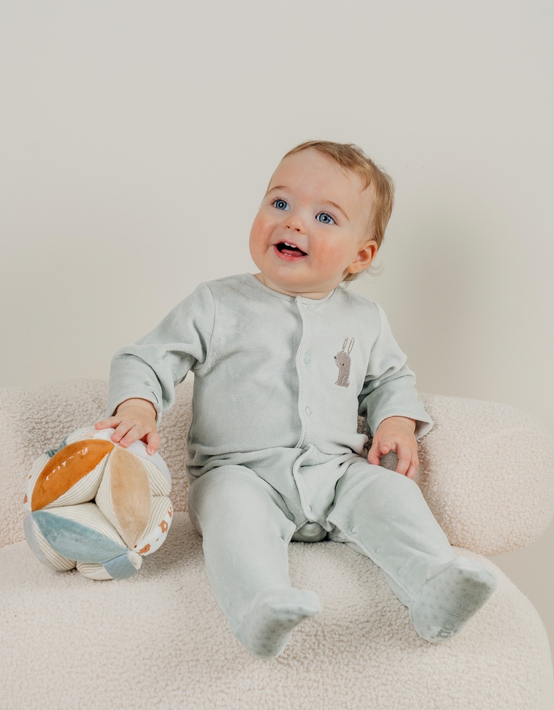 Noukies | Pyjama Fancy Fox Velours Konijn Aqua/Wit 2-pack