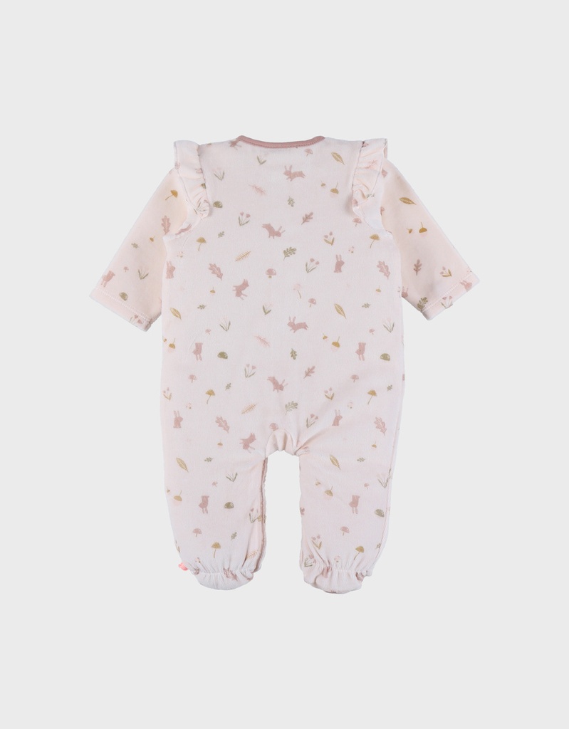 Noukies | Pyjama Autumn Forest Velours All over Bosfiguren Rose 