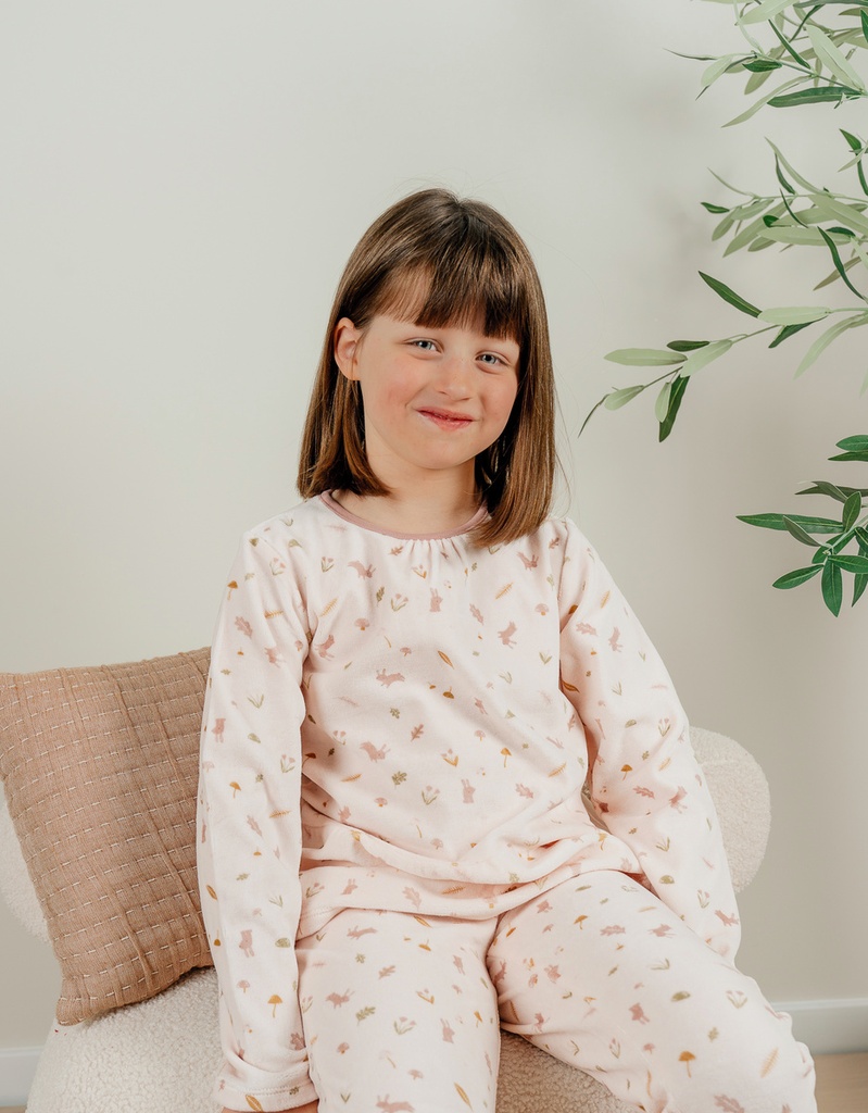 Noukies | Pyjama Autumn Forest Velours Rose 2-delig