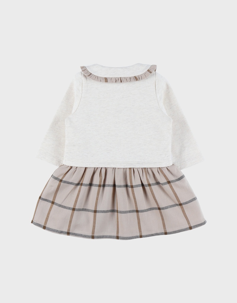 Noukies | Jurk Fluffy Geruit met Kraagje