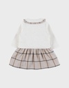 Noukies | Jurk Fluffy Geruit met Kraagje
