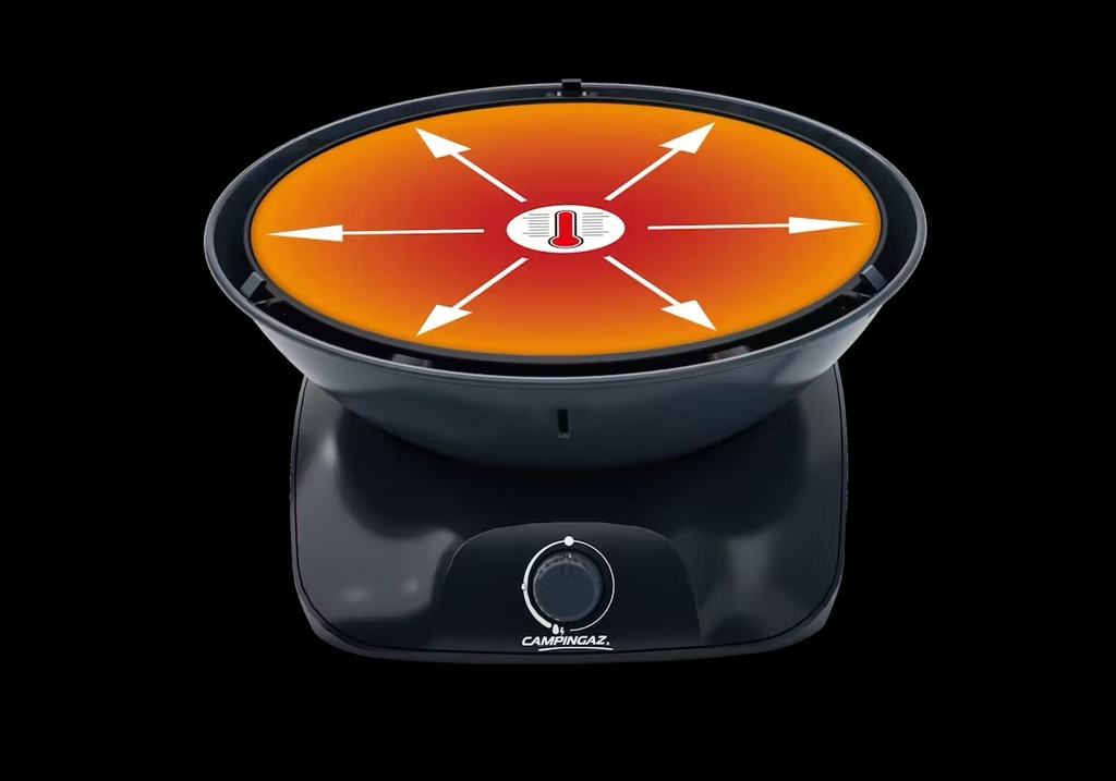 BARBECUE, 360 Grill CV, gas, antraciet, zwart/grijs, dia 16 x H 35 cm, 2.2 kW/u, 1 brander, tafelbarbecue, met opbergtas