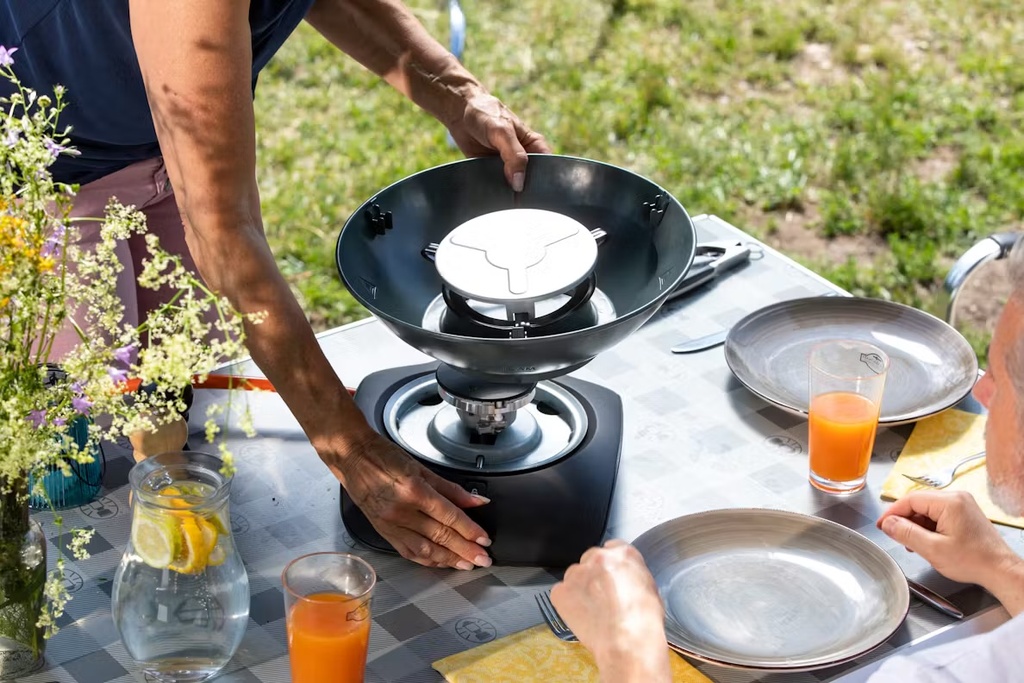 BARBECUE, 360 Grill CV, gas, antraciet, zwart/grijs, dia 16 x H 35 cm, 2.2 kW/u, 1 brander, tafelbarbecue, met opbergtas