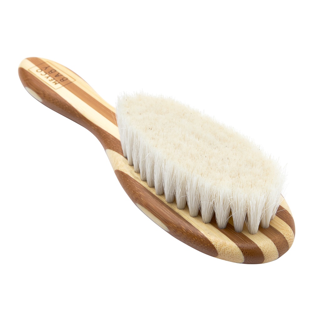 Meyco | Borstel en Kam Bamboe/Geitenhaar Naturel/Walnoot 3-delig