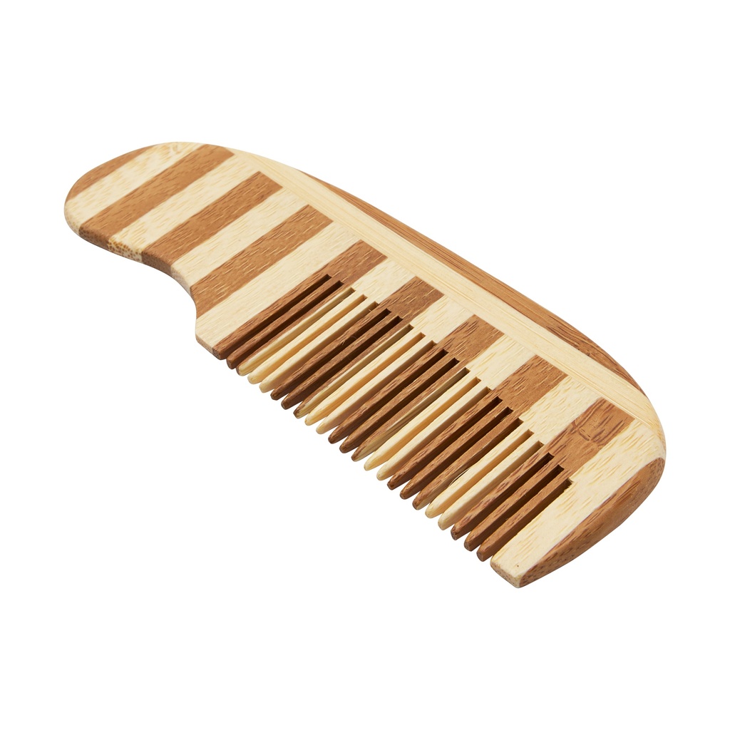 Meyco | Borstel en Kam Bamboe/Geitenhaar Naturel/Walnoot 3-delig