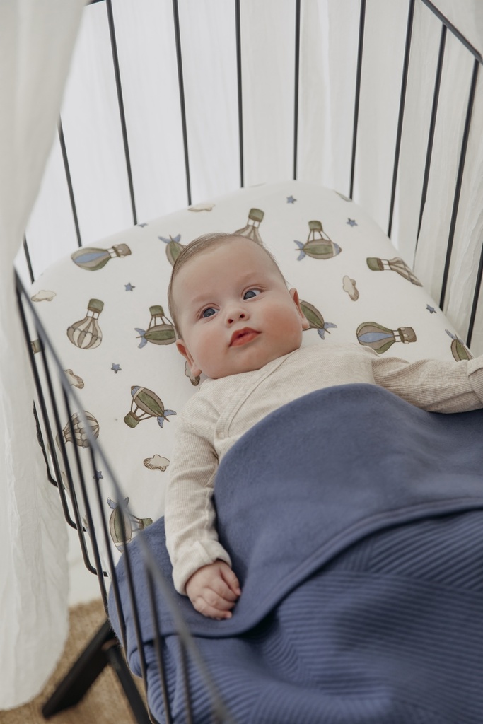 Meyco | Deken Gebreid Jacquard Flannel Pure Indigo 100x150cm