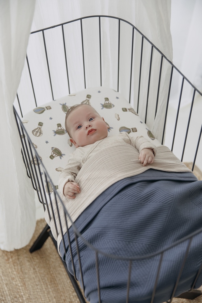 Meyco | Deken Gebreid Jacquard Flannel Pure Indigo 75x100cm