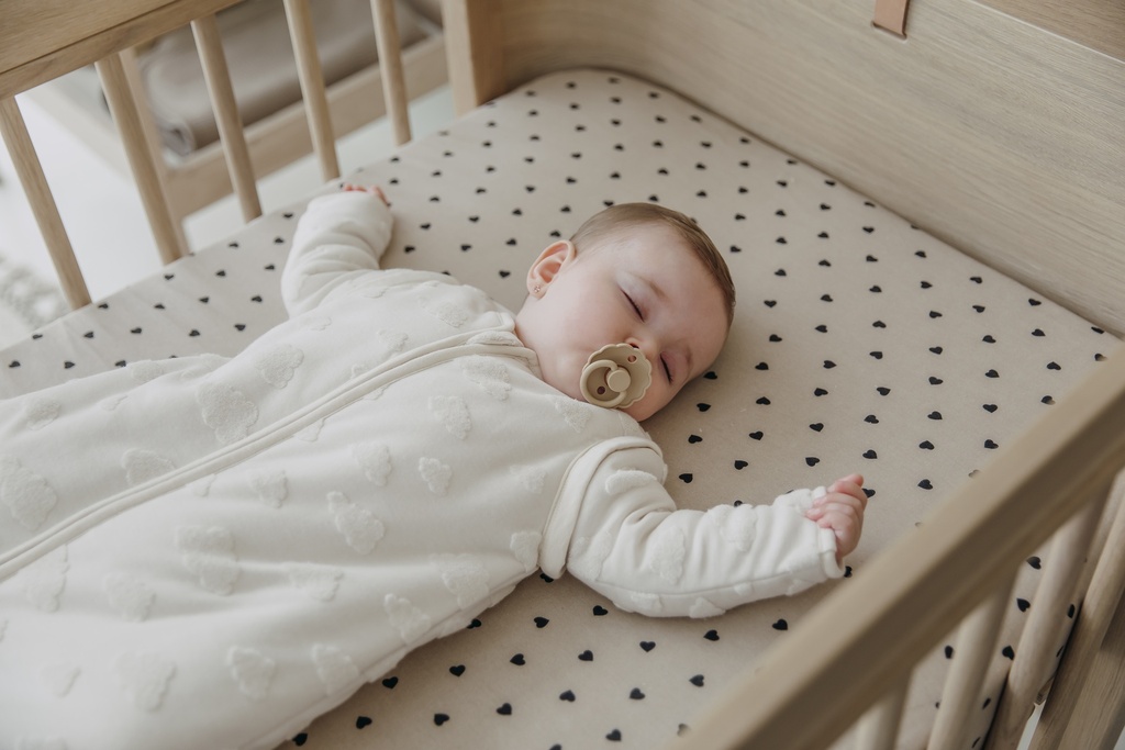 Meyco | Hoeslaken Sweet Heart Jersey Sand/Black 60x120cm