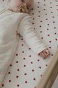 Meyco | Hoeslaken Sweet Heart Jersey White/Red 40x80/90cm