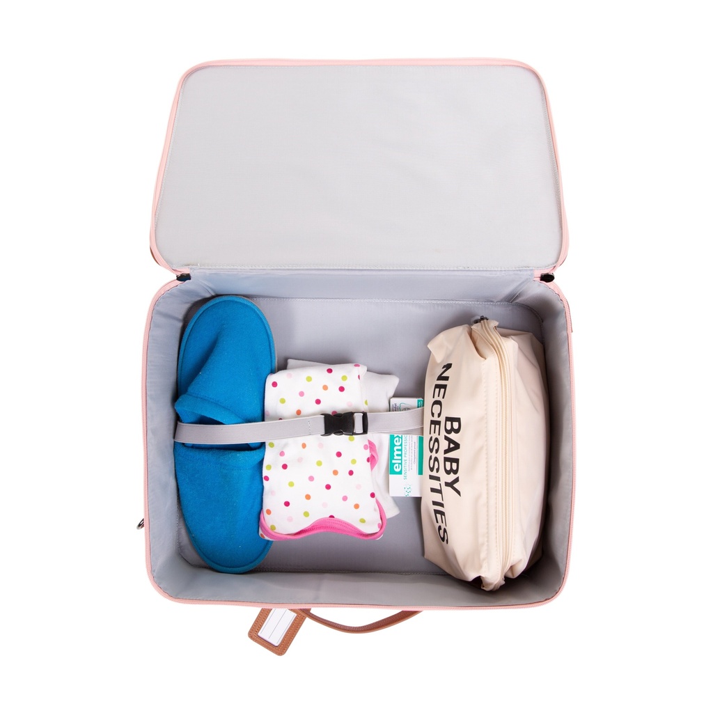 REISKOFFER, Mini Traveller, pink/copper, rits, met handvat, met schouderriem, met naamlabel, nylon