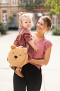 REISTAS, zak, Bag Teddy, beige, bruin, broderie snuit beer, ritssluiting, met handvat, met schouderriem, teddy