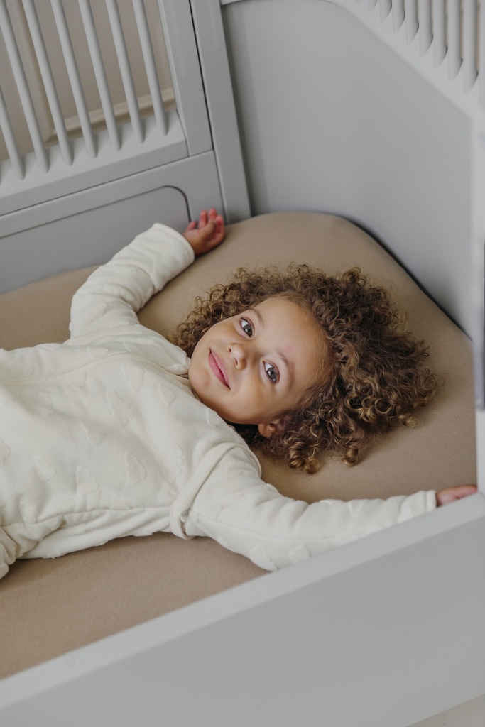 Meyco | Slaapzak Studio Clouds Naturel Jacquard Badstof Afritsbare Mouw 3.0TOG Ecru 90cm