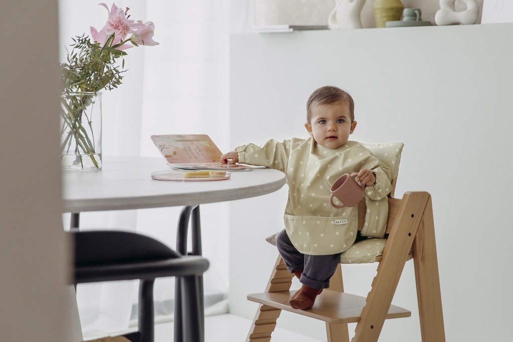 Meyco | Slabbetje Sweet Heart Lange Mouw Sand/Soft Sand 6-18M