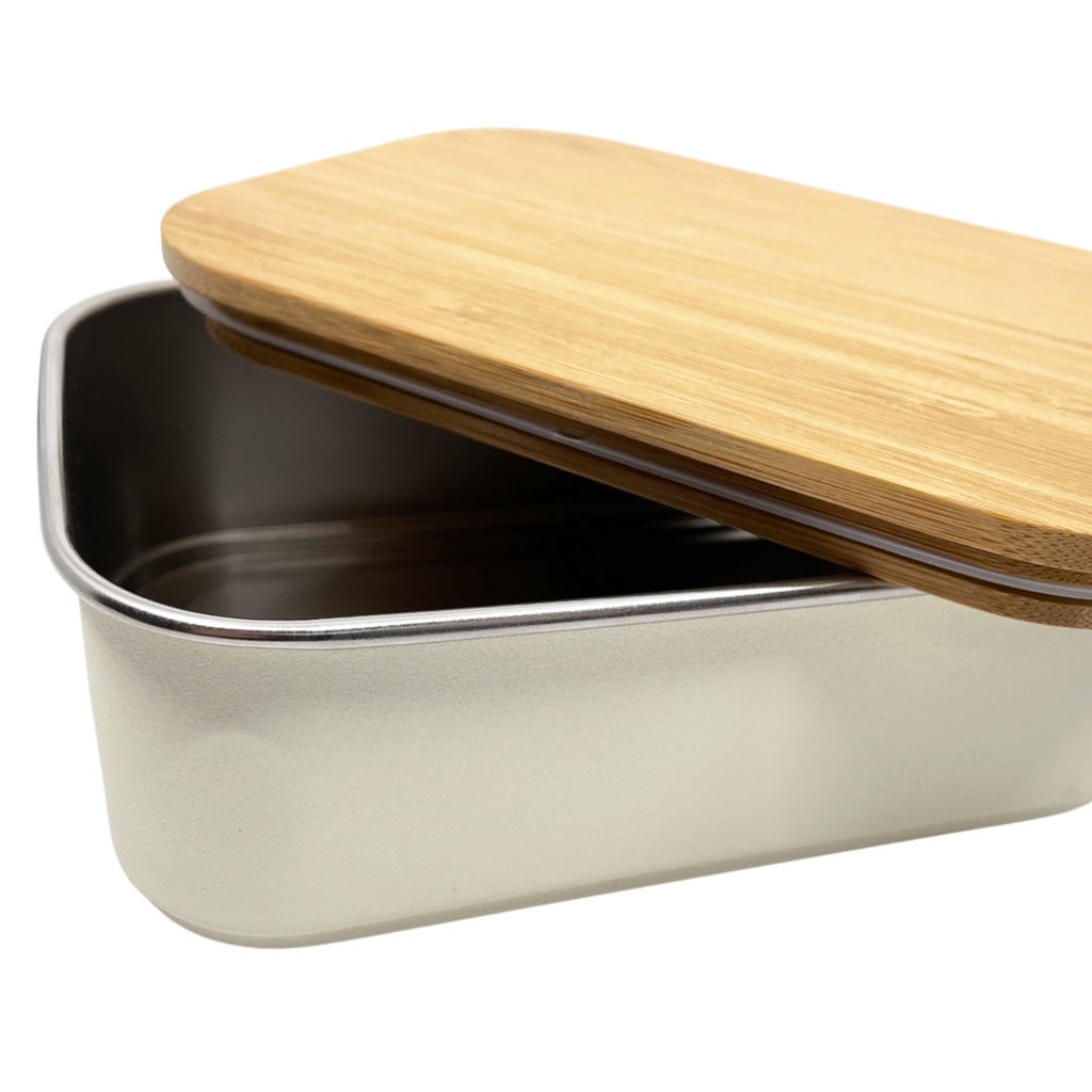 Smikkels | Lunchbox Met Bamboe Deksel 900 ml Wit