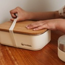 Smikkels | Lunchbox Met Bamboe Deksel 900 ml Wit