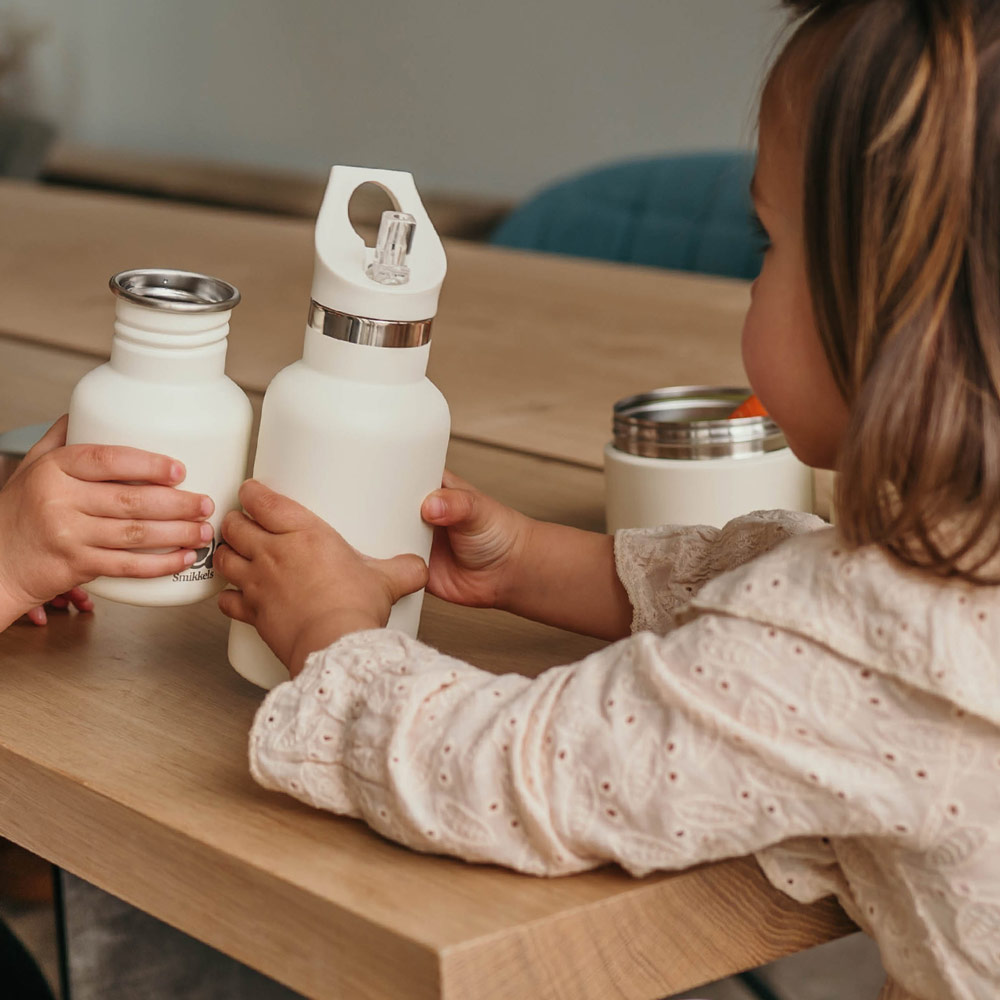 Smikkels | RVS Thermos Drinkfles 350ml Zacht Wit