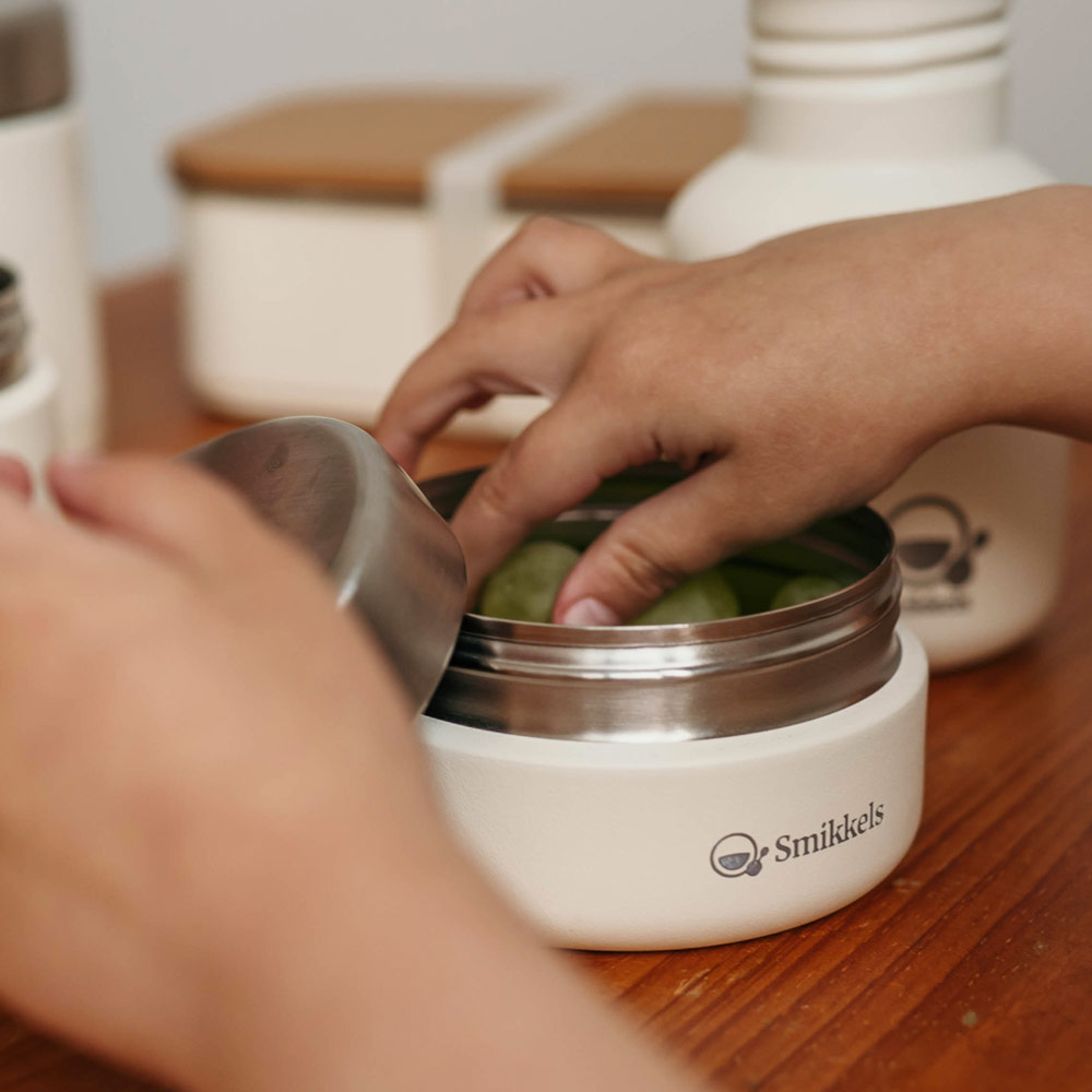 Smikkels | Roestvrijstalen Voedselcontainer 280ml Wit 