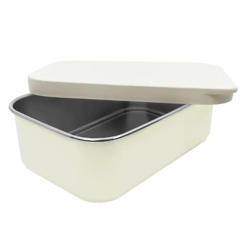 Smikkels | Lunchbox Met Siliconen Deksel 900ml Wit