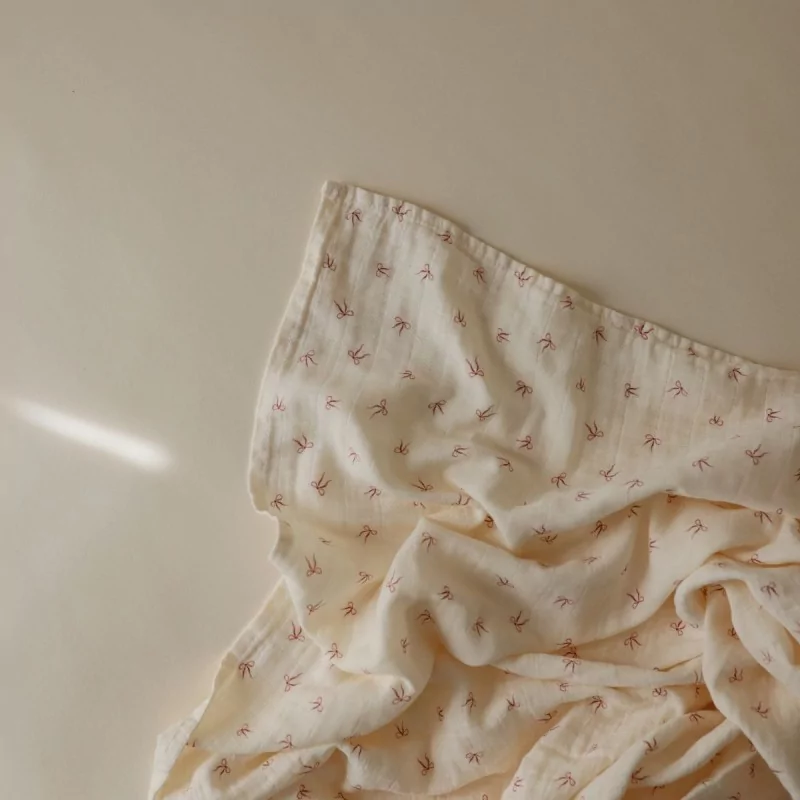 Mushie | Tetra Doek Bows Deken/Wikkeldeken 120x120cm