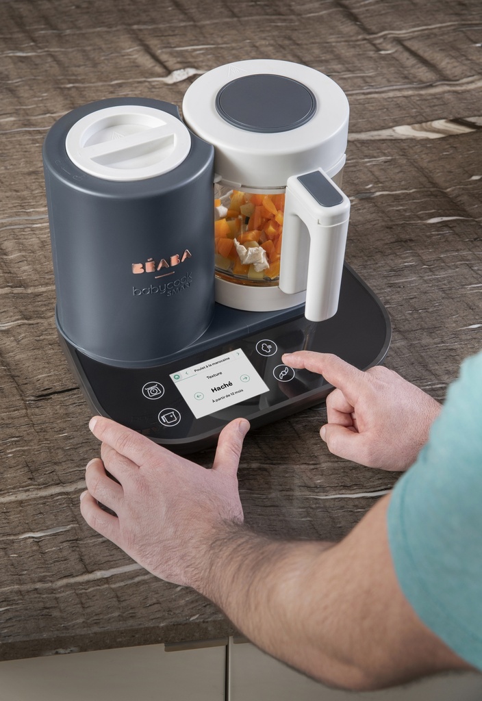 STOOMKOKER, Babycook Smart, anthracite, stomen/blenden/ontdooien/opwarmen, inhoud beker 1250 ml, met stoommand