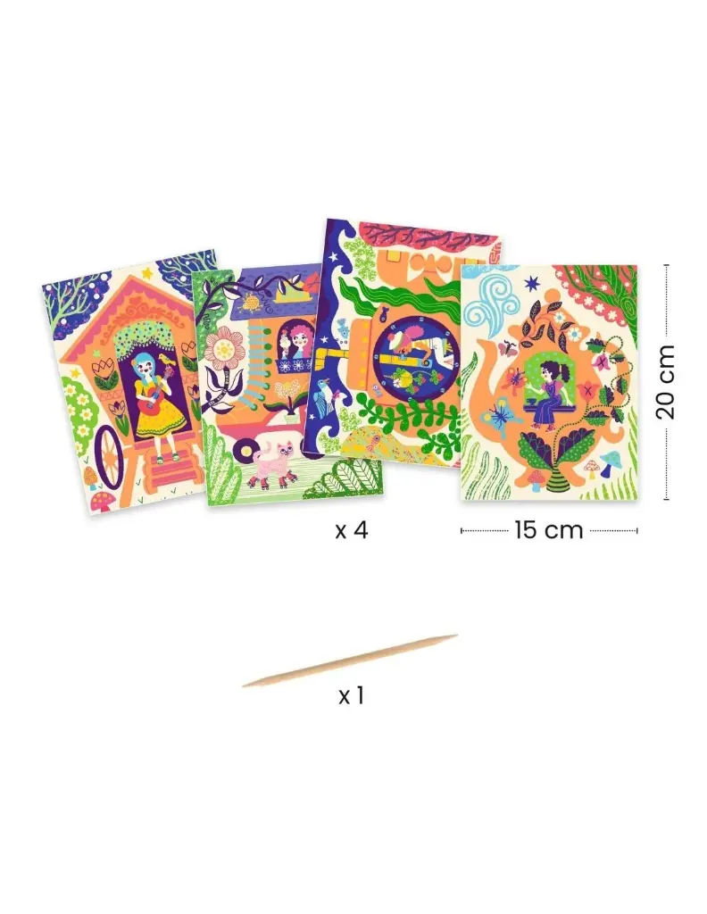 Djeco | Knutselset Kraskaarten Wacky Houses 5-8Y