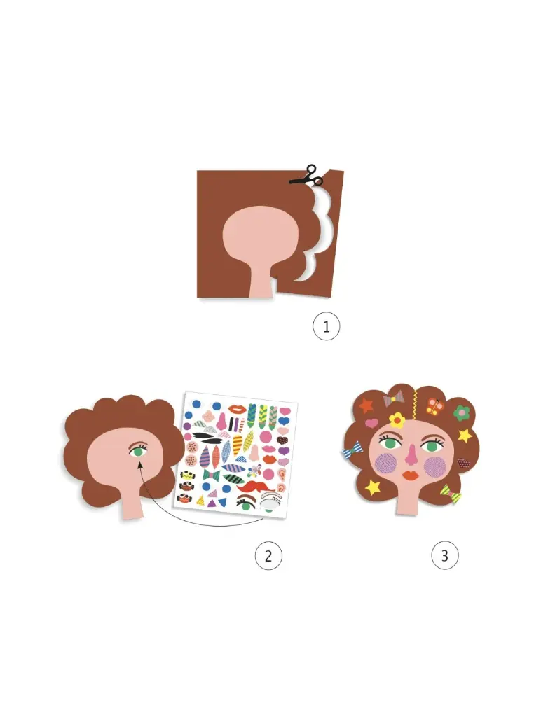 Djeco | Knutselset Knippen en Plakken Coiffeur 3-6Y