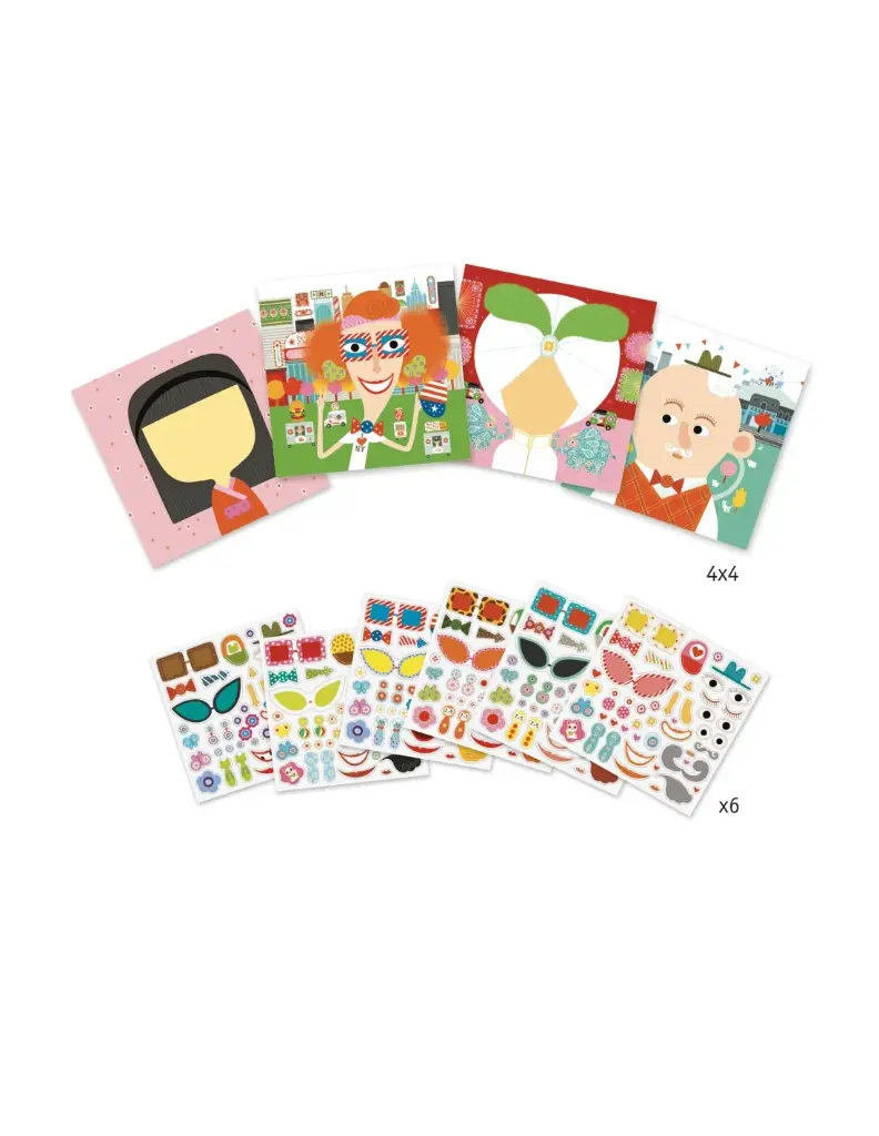 Djeco | Stickerplaten Allemaal Verschillend 